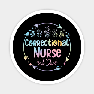 Correctional Nurse cute floral watercolor Magnet